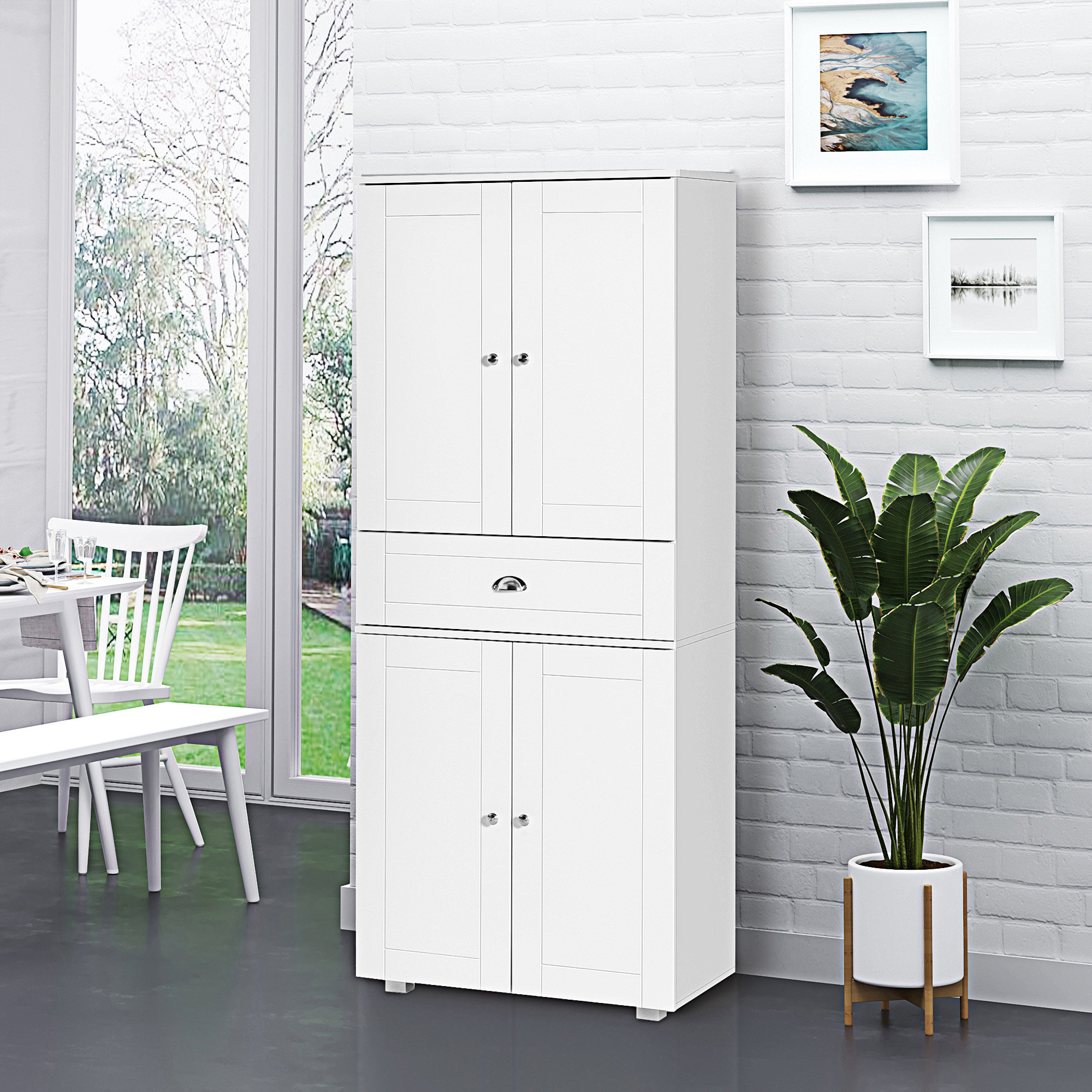 Red Barrel Studio 72" Freestanding Kitchen Pantry Cabinet With 2 Large ...